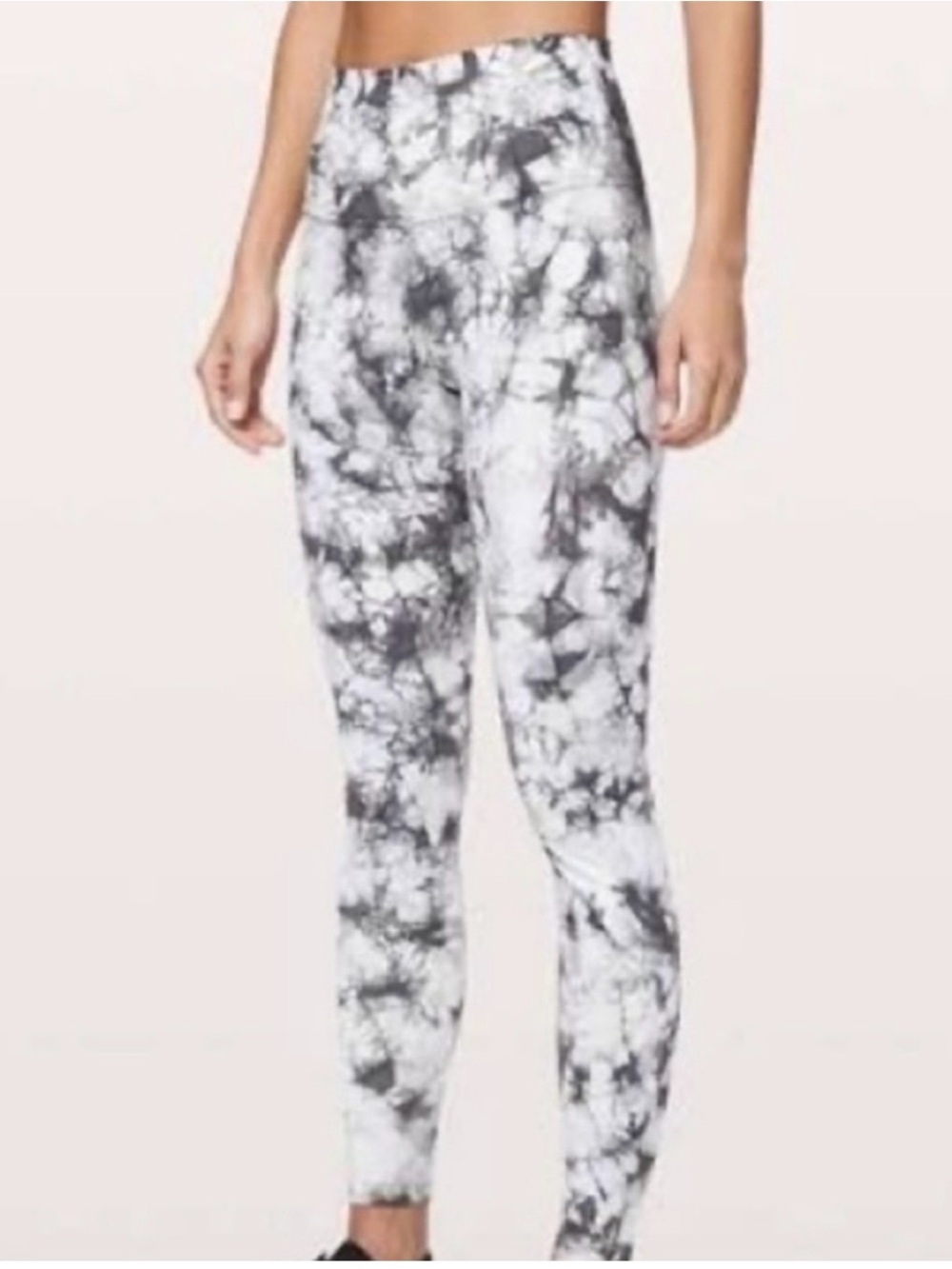 lululemon athletica Ankle Leggings in Marble Gray & White Tie-Dye